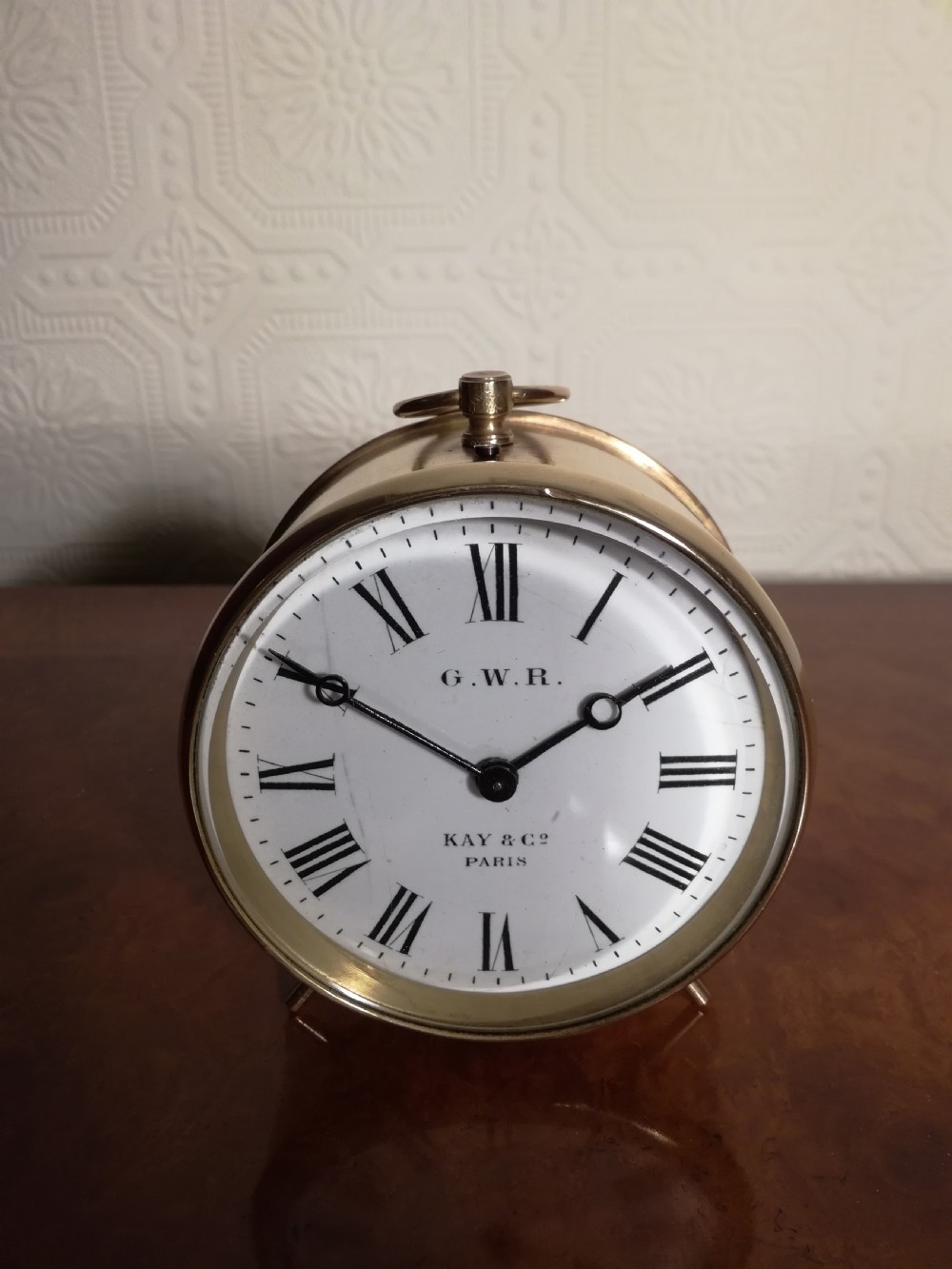 G.W.R. Stationmasters Brass Desk Clock