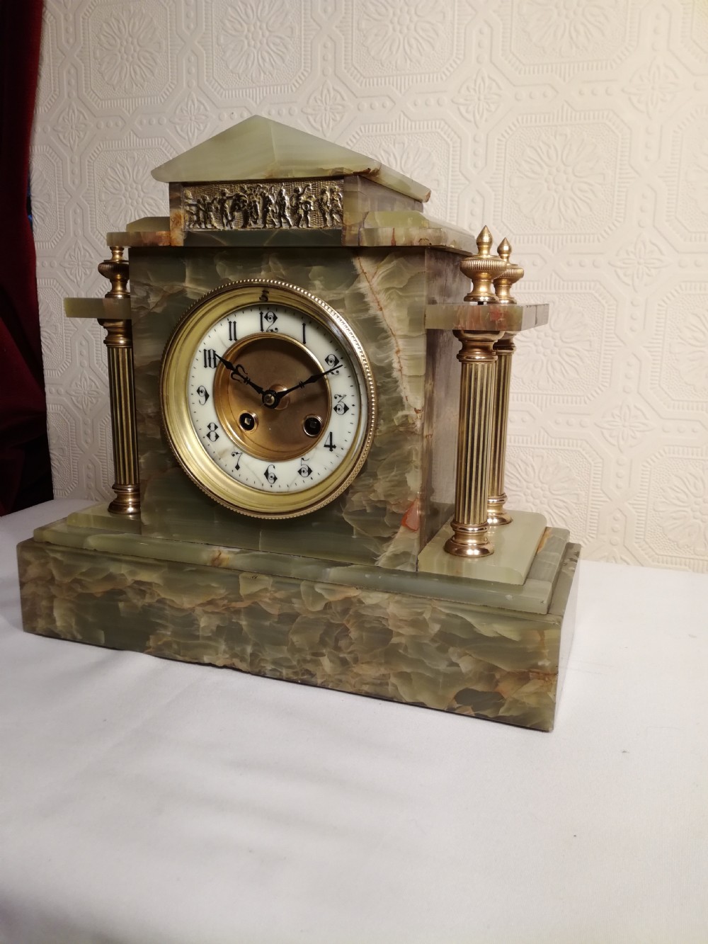 Green Marble Mantel Clock View V