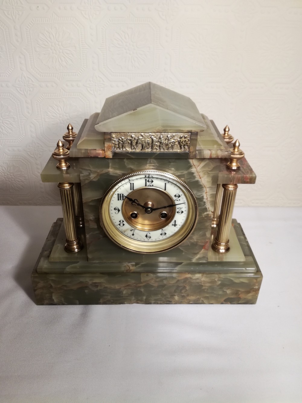 Green Marble Mantel Clock View VI