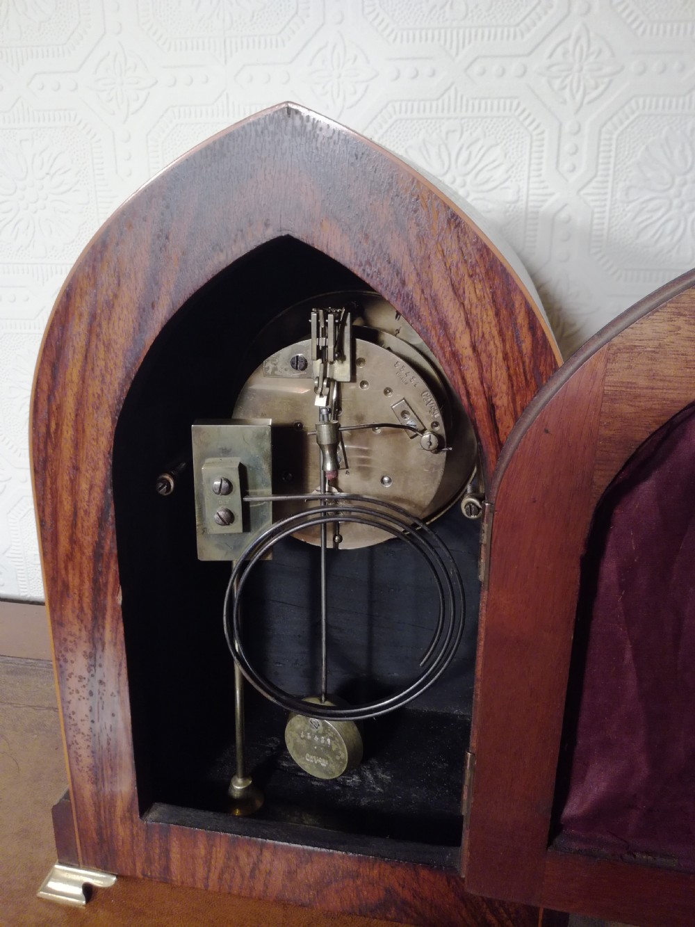 Rosewood Lancet-top Mantel Clock View IV