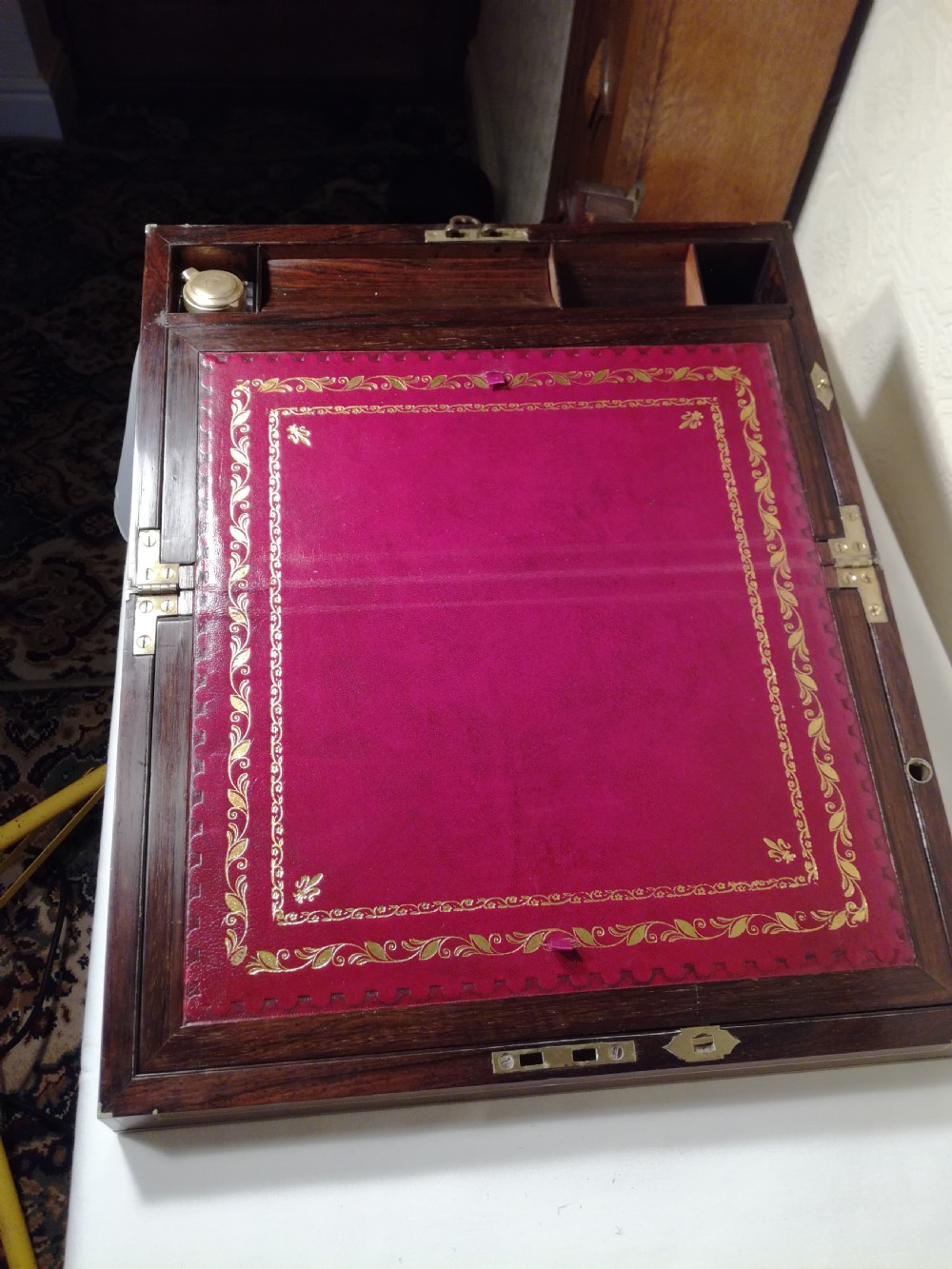 Regency Rosewood Campaign Writing Slope.
Secret Drawers. View VIII