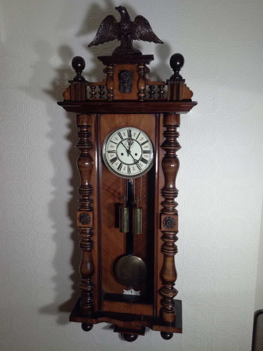 Gustav Becker Double-weight Vienna Wall Clock.
