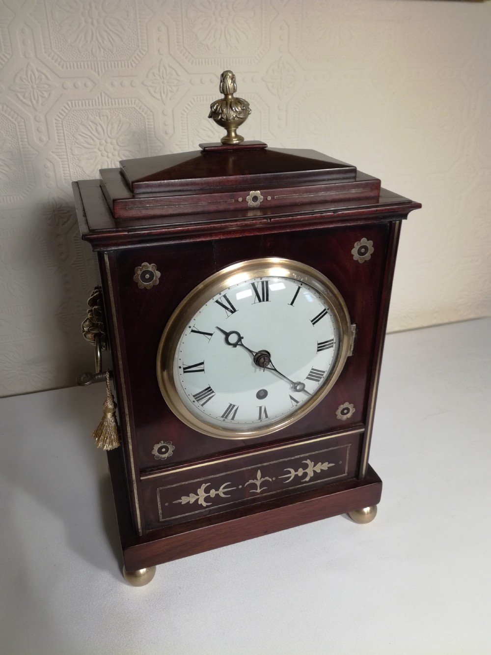 Brass Inlaid, Regency Fusee Library/Bracket Clock.
