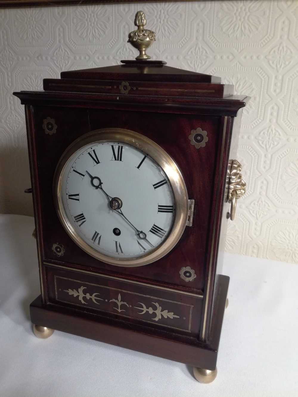Brass Inlaid, Regency Fusee Library/Bracket Clock. View II