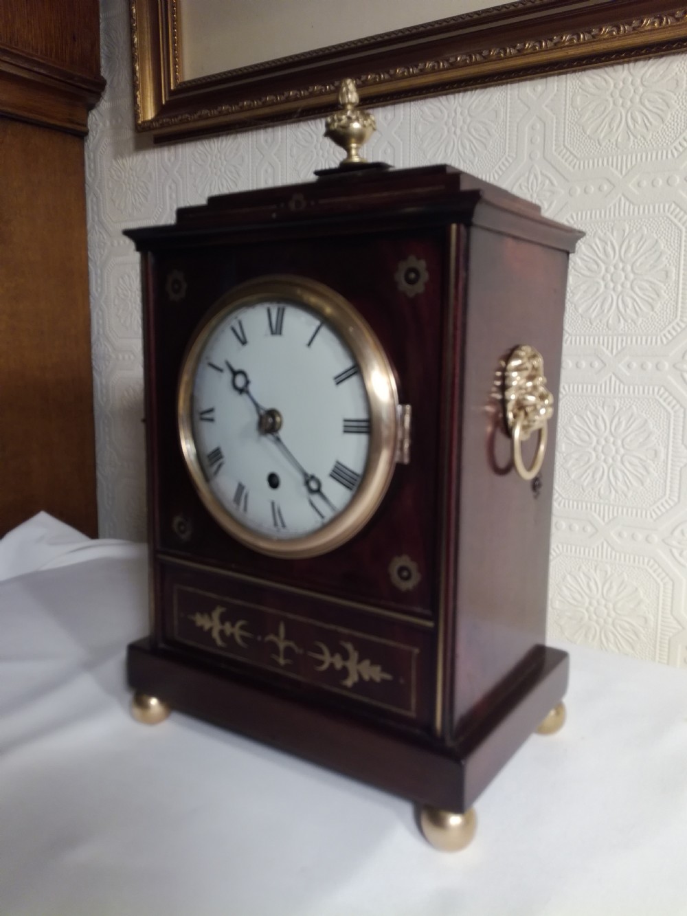 Brass Inlaid, Regency Fusee Library/Bracket Clock. View IX