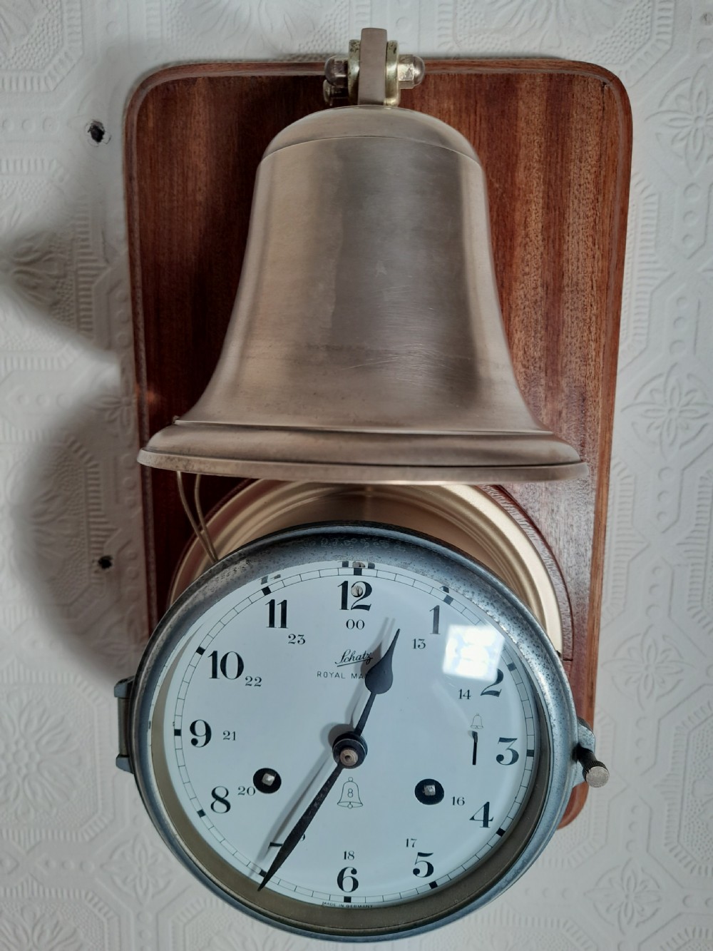 Mounted Ships Clock Striking 8 bells of the Watch View IV