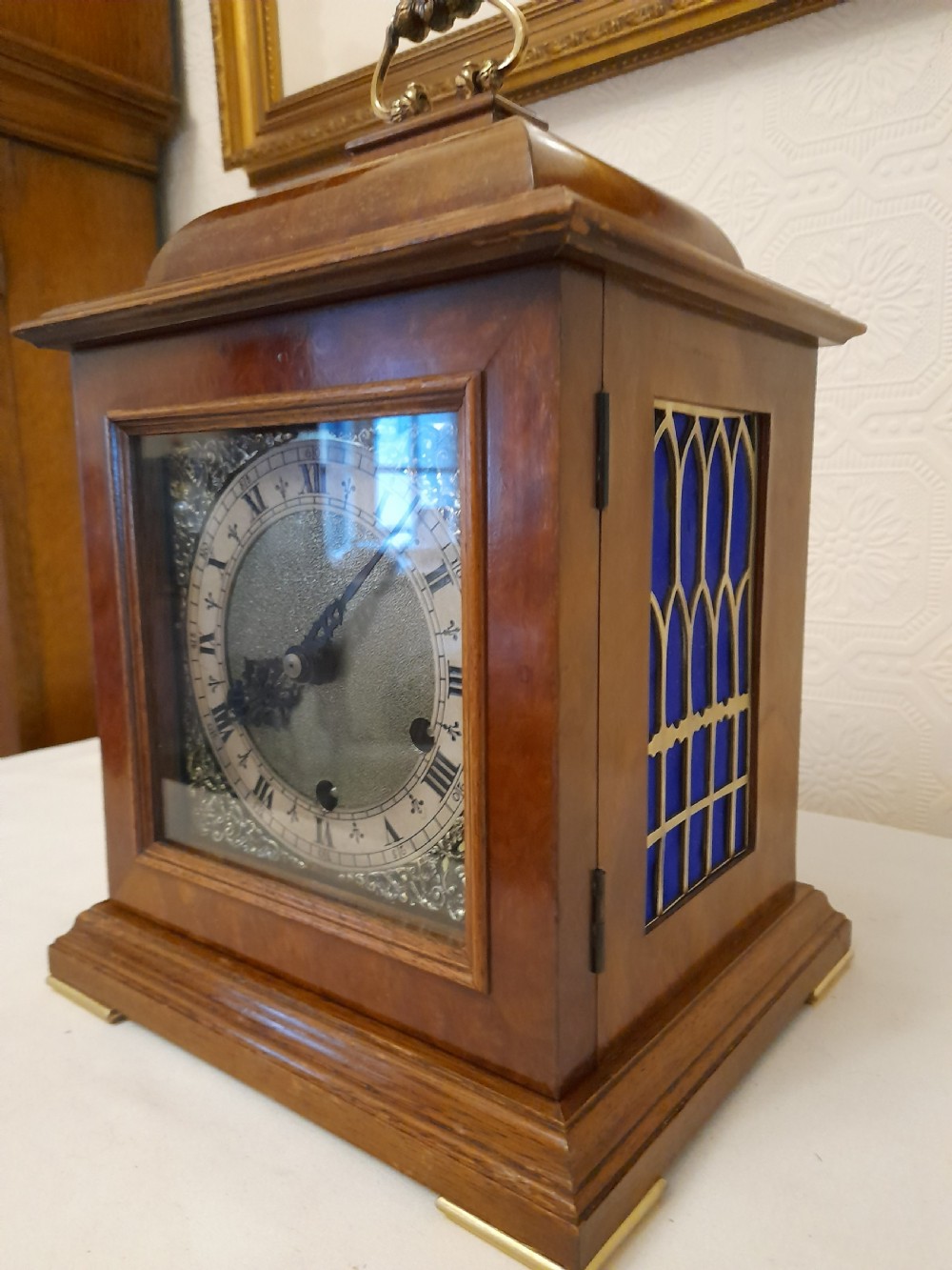 Burr-Walnut, Westminster-Chime, Mantel/Bracket Clock View II