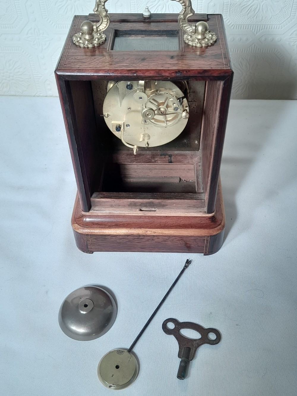 Rosewood, Striking Mantel Clock View VIII