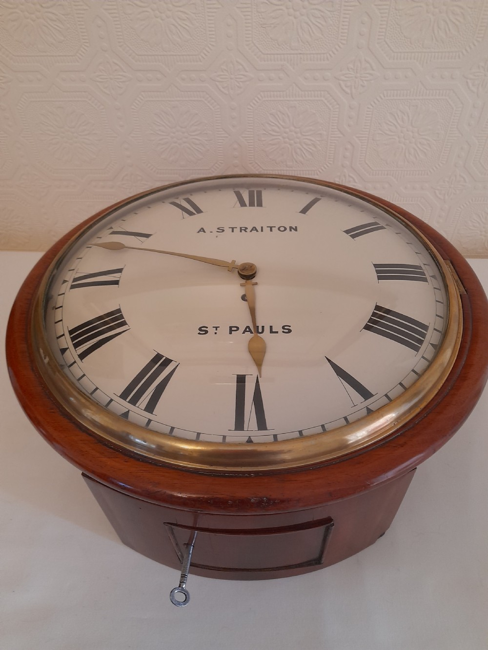 Convex Dial, London, Fusee Wall Clock. A. STRAITON. St. PAULS.