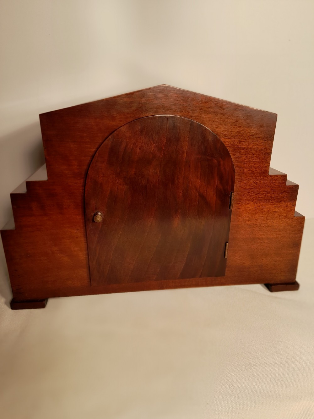 Art-Deco. Westminster Chime, Walnut Mantel Clock View IV