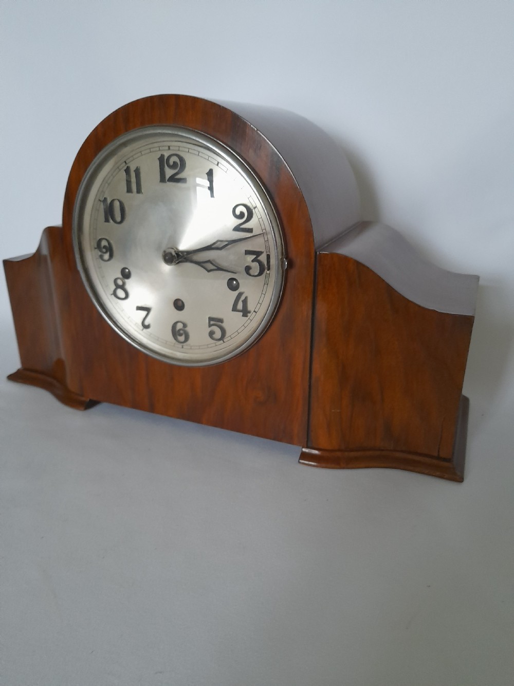Art-Deco, Walnut, Westminster-Chime, Bracket/Mantel Clock.