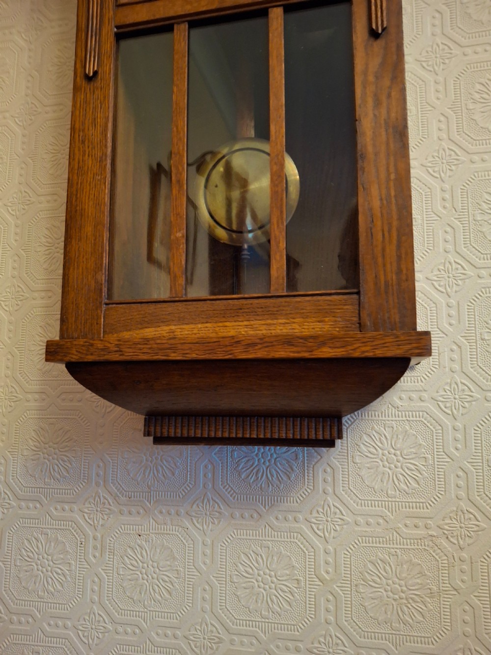 Arts & Crafts, Westminster-Chime, Golden Oak Wall Clock View V