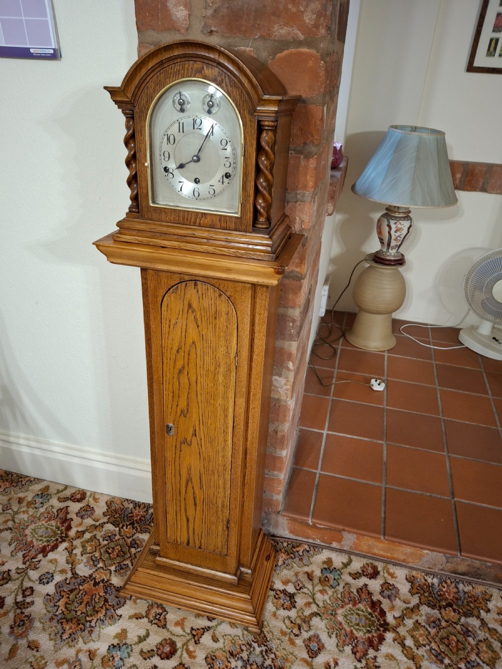 Westminster-Chime Bracket Clock on Pedestal.