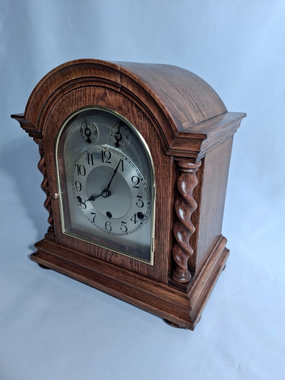 Westminster-Chime Bracket Clock on Pedestal. View V