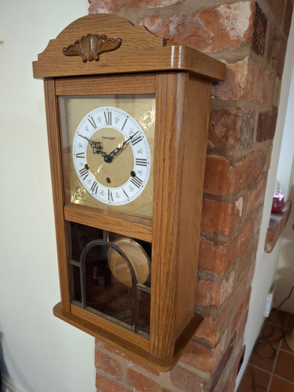 Golden Oak, Westminster-Chime Wall Clock View II