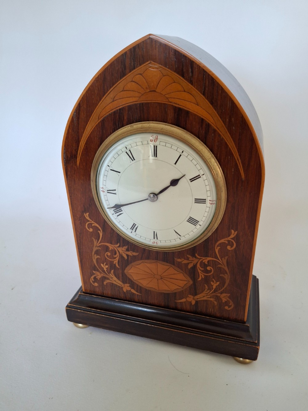 Rosewood & Satinwood inlay Mantel Clock