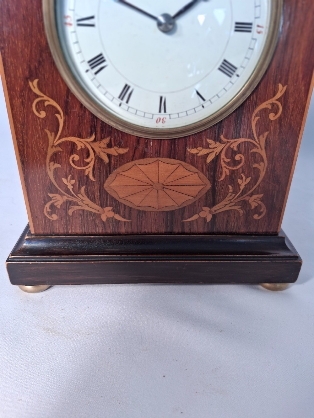 Rosewood & Satinwood inlay Mantel Clock View IV
