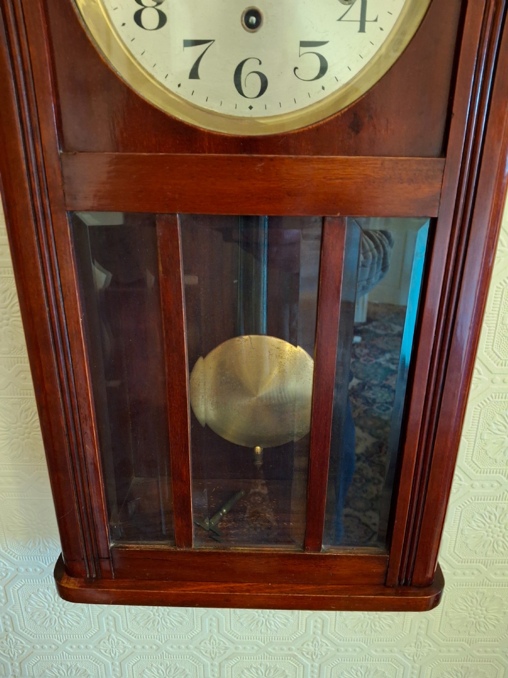 West-Minster Chime, Mahogany Wall Clock View III