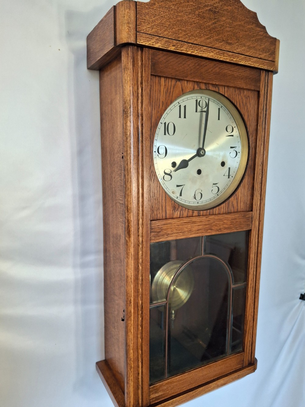 Westminster-Chime, Golden Oak, Wall Clock View V
