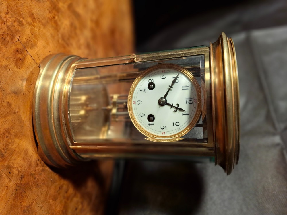 Oval 4-Glass-sided  mantle/table clock
