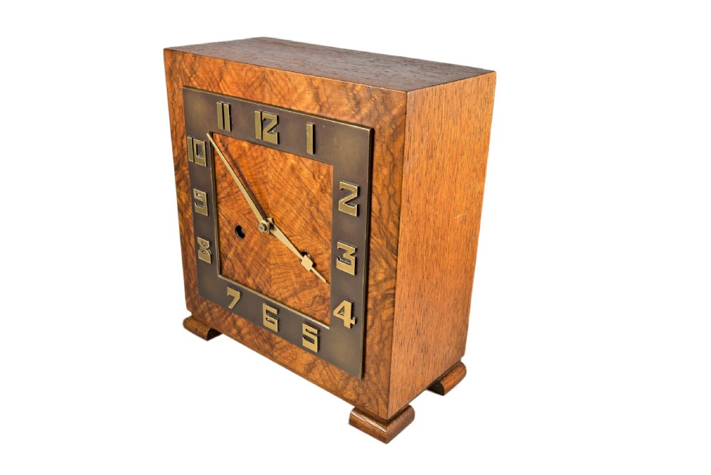 Burr Walnut, Art-Deco, Mantel/Table Clock View II