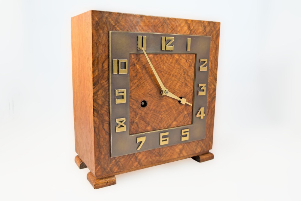 Burr Walnut, Art-Deco, Mantel/Table Clock View XI