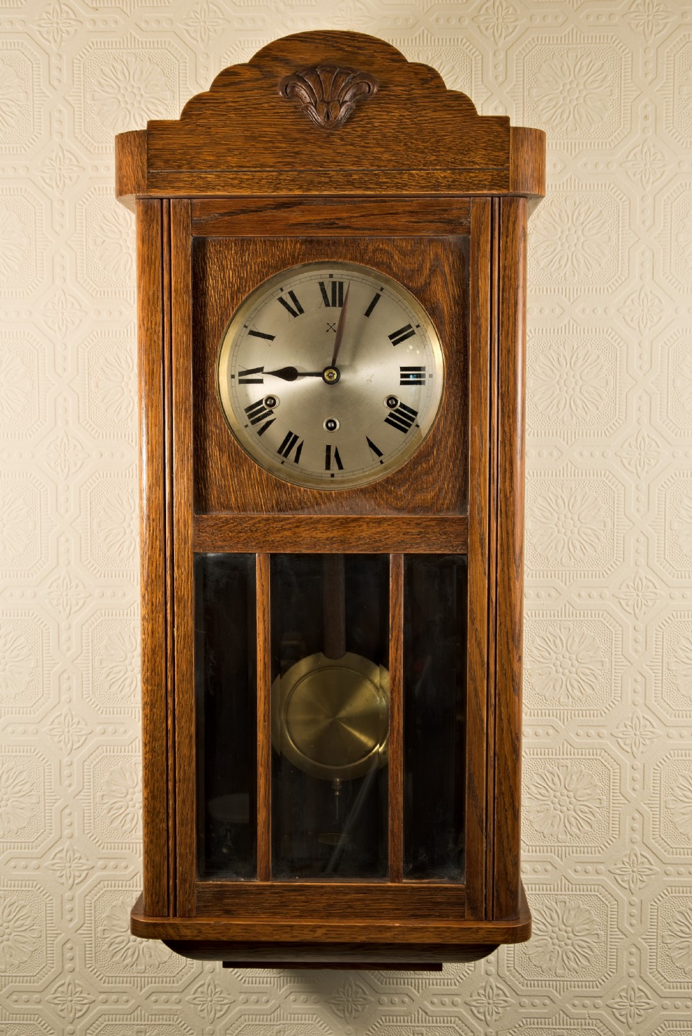 Arts & Crafts, Golden Oak, Westminster-Chime, Wall Clock.