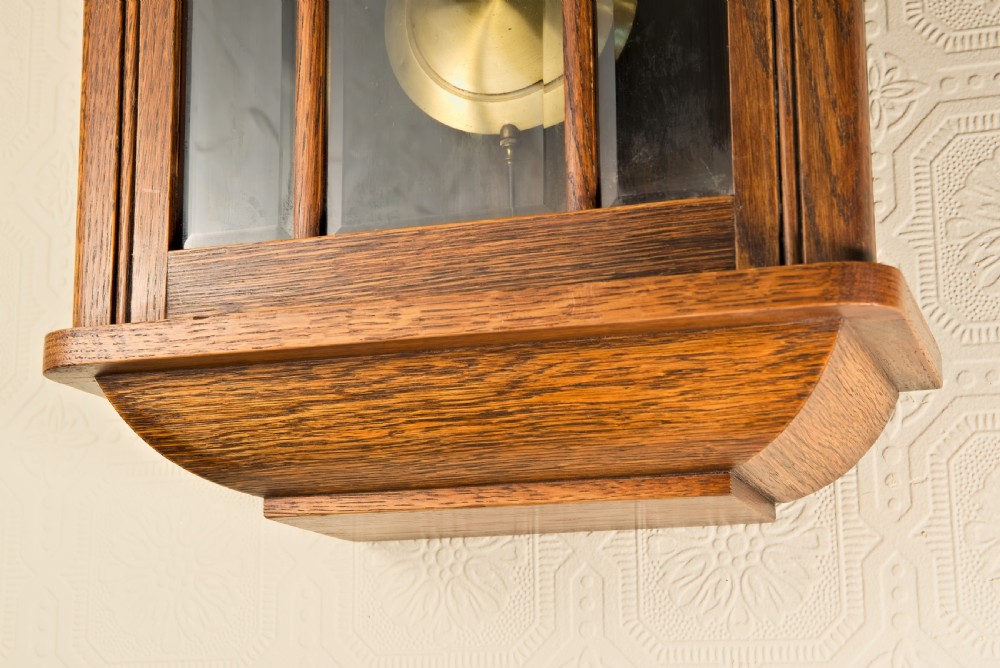 Arts & Crafts, Golden Oak, Westminster-Chime, Wall Clock. View VII