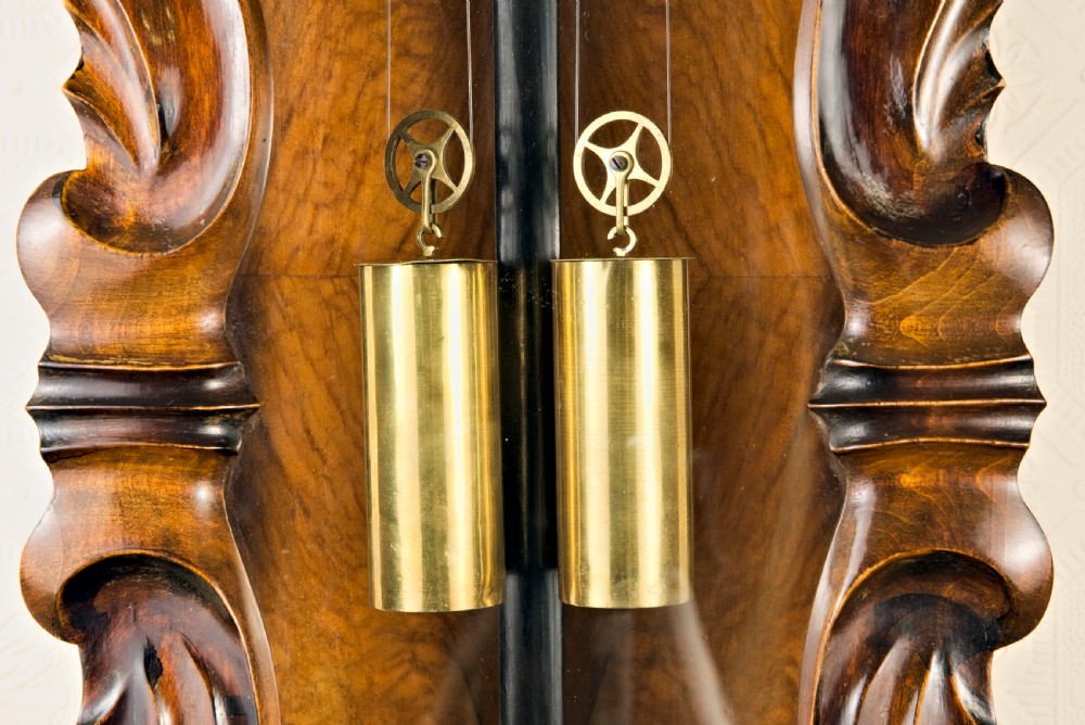 Serpentine Fronted, Double Weight, Vienna Wall Clock View V