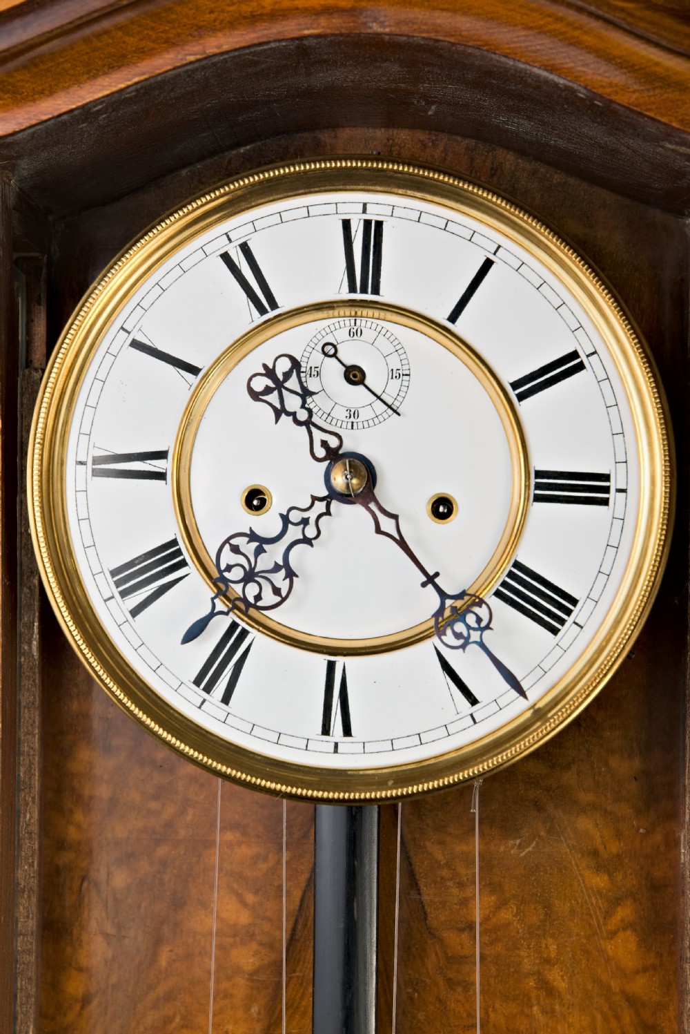 Serpentine Fronted, Double Weight, Vienna Wall Clock View VII