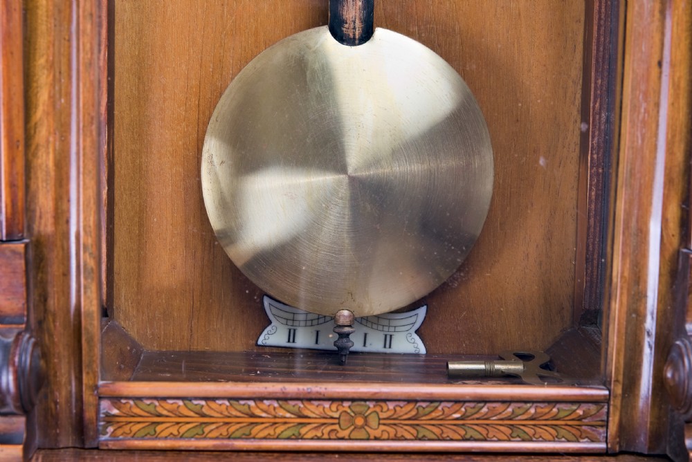 Immaculate, Walnut, Vienna style, Striking Wall Clock. View VI