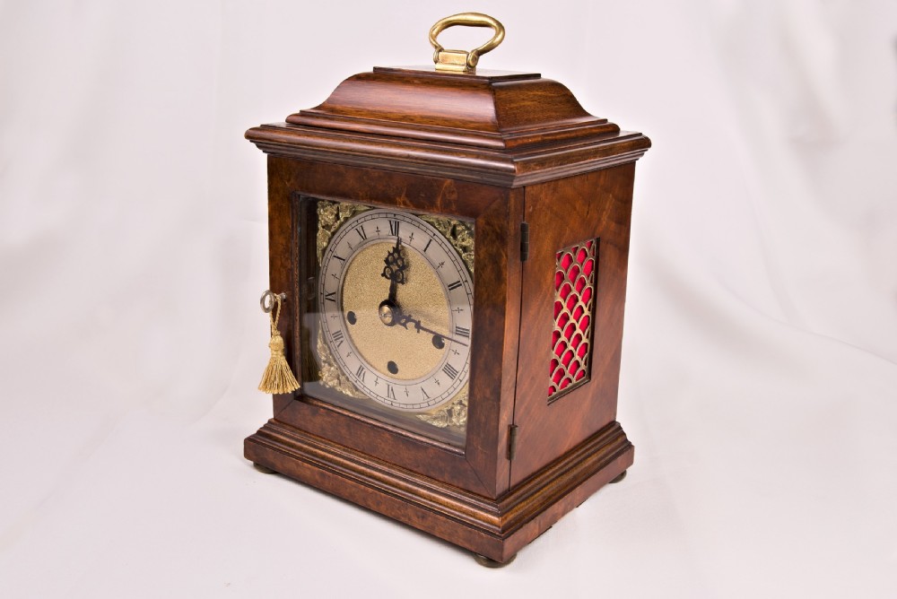 Burr-Walnut, Westminster-Chime, Mantel Clock View IV