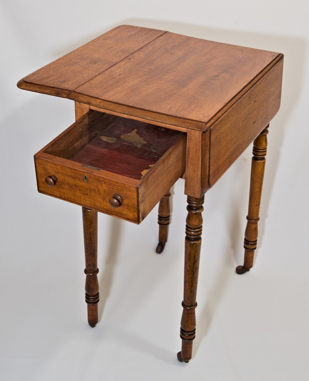Petite, Georgian, Drop-leaf, Pembroke Side Table. View IV
