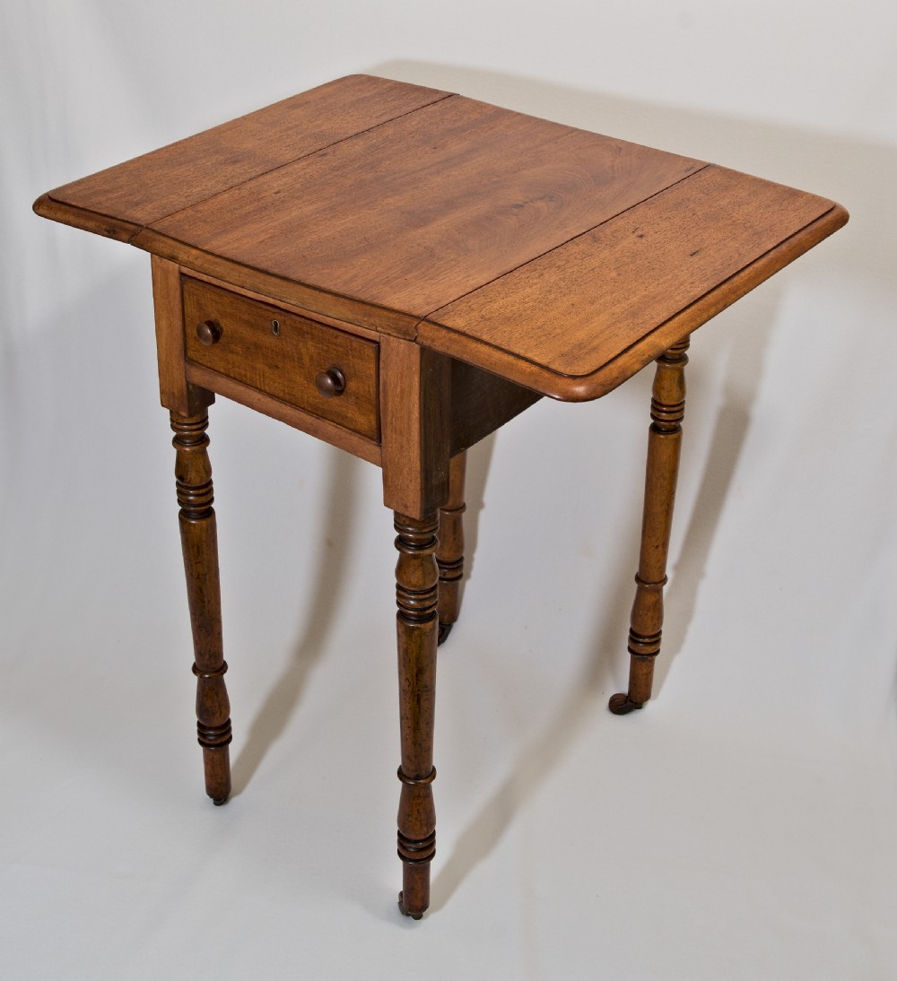 Petite, Georgian, Drop-leaf, Pembroke Side Table. View V