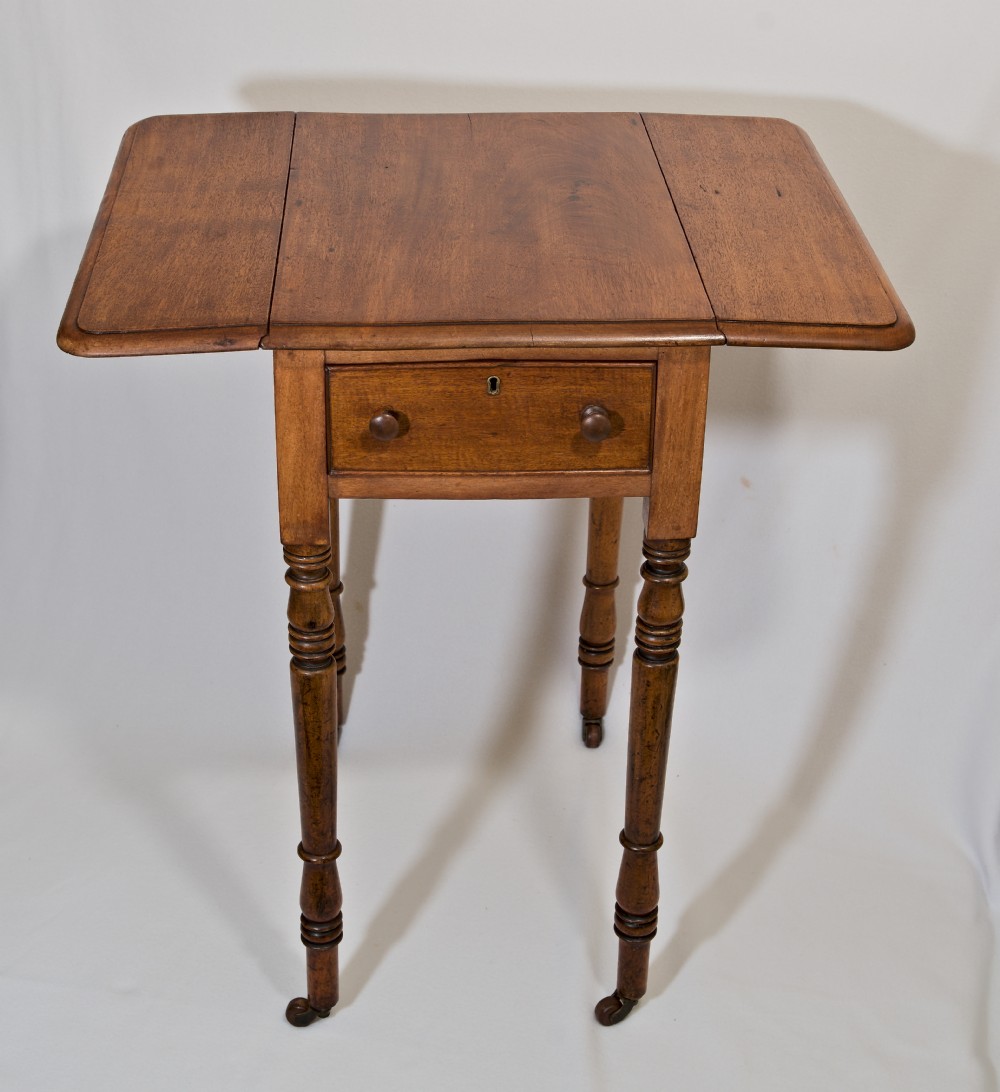 Petite, Georgian, Drop-leaf, Pembroke Side Table. View VI