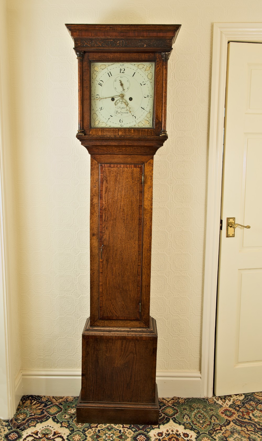 Cottage Style Grandfather Clock by FISHER of DULVERTON.