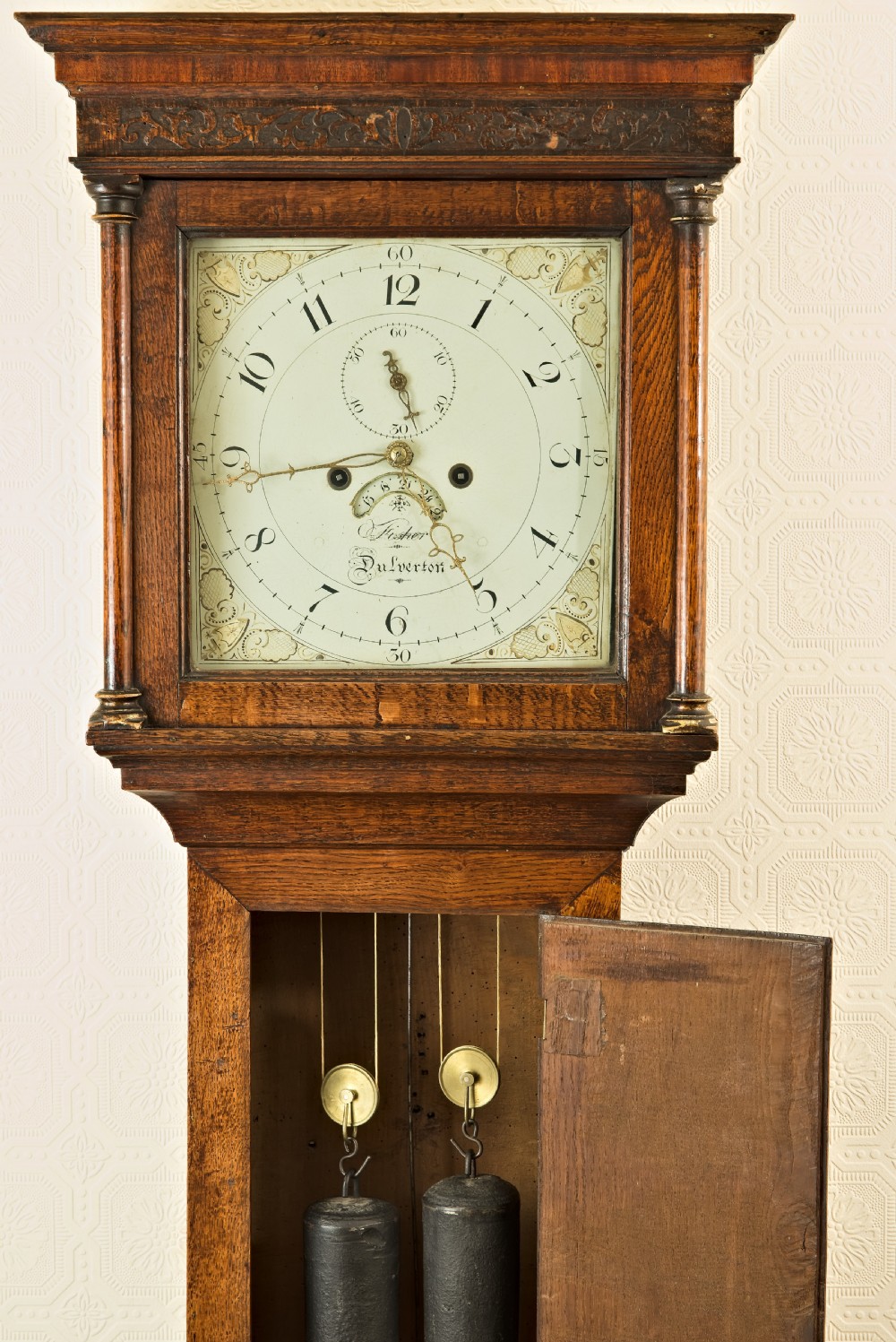 Cottage Style Grandfather Clock by FISHER of DULVERTON. View IV