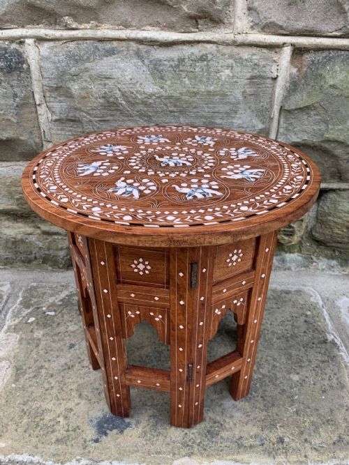 Anglo Indian Hoshiarpur Inlaid Folding Coffee Table