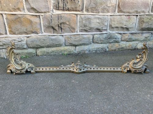 Antique Brass Rococo Style Adjustable Fire Fender