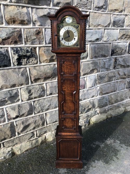 Antique Oak Granddaughter Clock