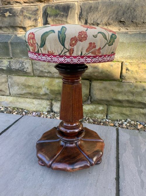 Antique Rosewood Revolving Music Piano Stool