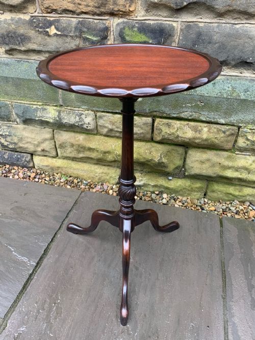 Antique Tall Mahogany Tripod Wine Table