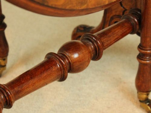AN EXQUISITE VICTORIAN BURR WALNUT CABRIOLE LEG BABY SUTHERLAND TABLE - ADDITIONAL PHOTO 7