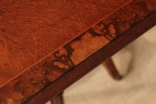 A STUNNING VICTORIAN THUYA AND BURR WALNUT INLAID AESTHETICAL BABY SUTHERLAND TABLE - ADDITIONAL PHOTO 5
