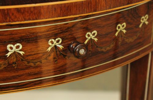 A PAIR OF EXHIBITION QUALITY LATE VICTORIAN ROSEWOOD INLAID DEMI LUNE SIDE TABLES BY EDWARDS ROBERTS - ADDITIONAL PHOTO 6