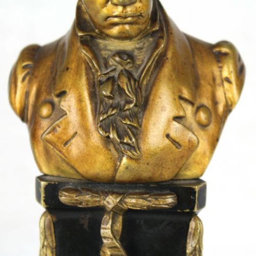 LATE 19TH CENTURY FRENCH BRONZE BUST OF MOZART BY EUGEN BORMEL ON BLACK BASE - ADDITIONAL PHOTO 2