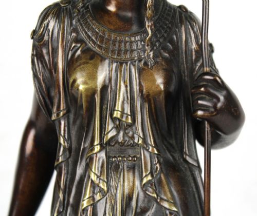 A FINE PAIR OF 19TH CENTURY EGYPTIAN STYLE BRONZE MAIDENS BY EUTROPE BOURET FRANCE 1833 1906 - ADDITIONAL PHOTO 3