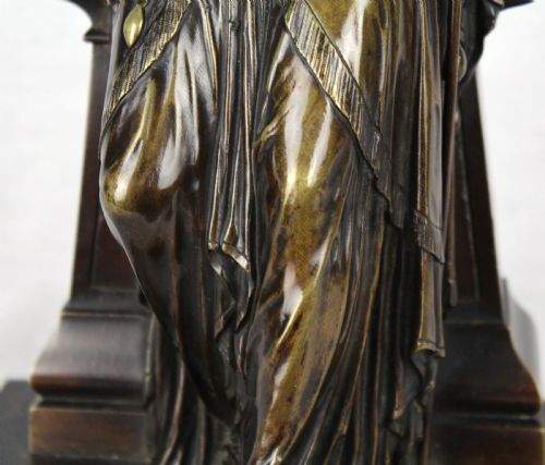 A FINE PAIR OF 19TH CENTURY EGYPTIAN STYLE BRONZE MAIDENS BY EUTROPE BOURET FRANCE 1833 1906 - ADDITIONAL PHOTO 6
