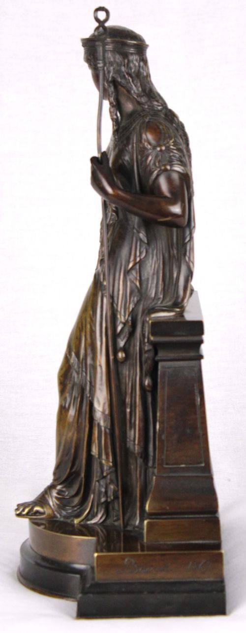A FINE PAIR OF 19TH CENTURY EGYPTIAN STYLE BRONZE MAIDENS BY EUTROPE BOURET FRANCE 1833 1906 - ADDITIONAL PHOTO 7