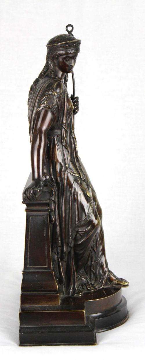 A FINE PAIR OF 19TH CENTURY EGYPTIAN STYLE BRONZE MAIDENS BY EUTROPE BOURET FRANCE 1833 1906 - ADDITIONAL PHOTO 9